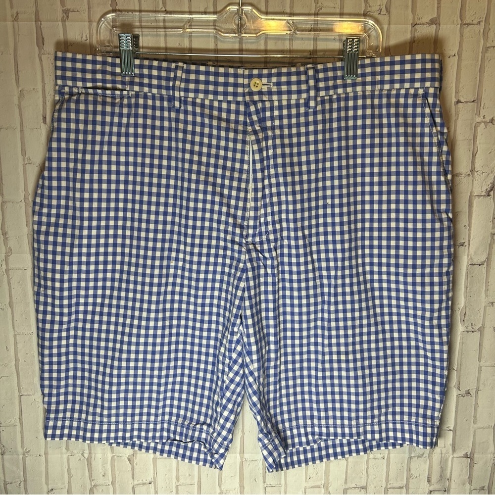 Ralph Lauren Polo The Classic Golf Mens Shorts 100% Cotton size 38 Blue Gingham